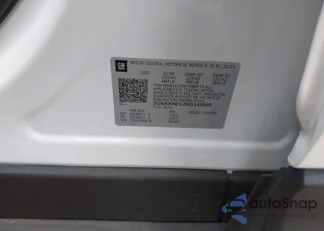 2021 Chevrolet Equinox Fwd Ls из США, поврежденный, VIN 3GNAXHEV2MS145999